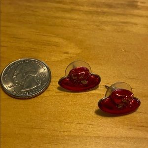 Red hat ladies society pierced earrings